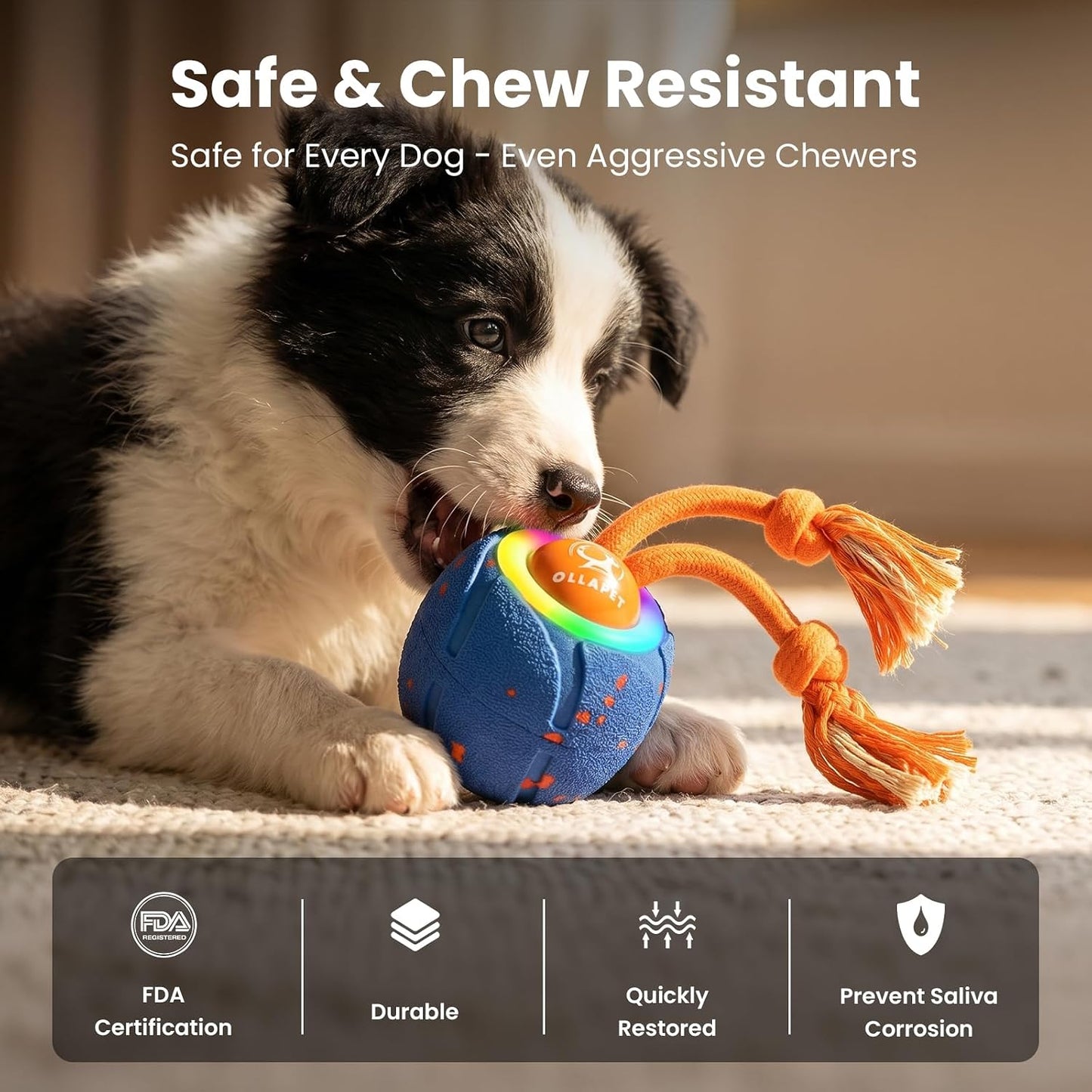 Ollapet Juguetes interactivos inteligentes para perros, 3 modos de...