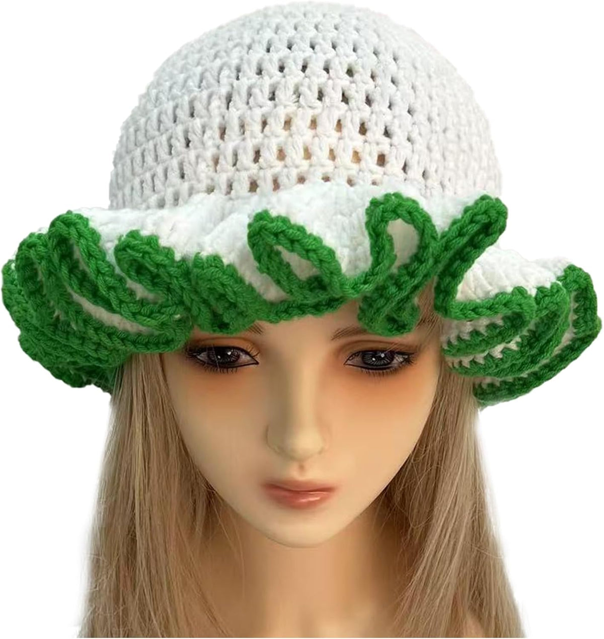 Hshsclth Sombrero de ganchillo hecho a mano, lindo sombrero de pesc...