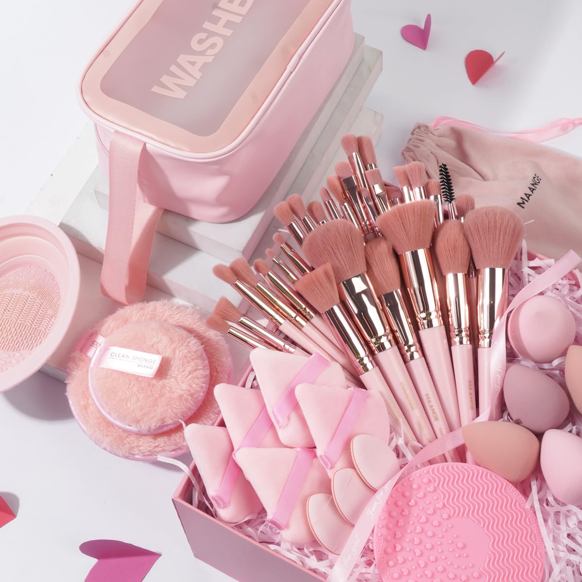 MAANGE Juego de 49 Brochas de Maquillaje, Set de Herramientas de Ma...