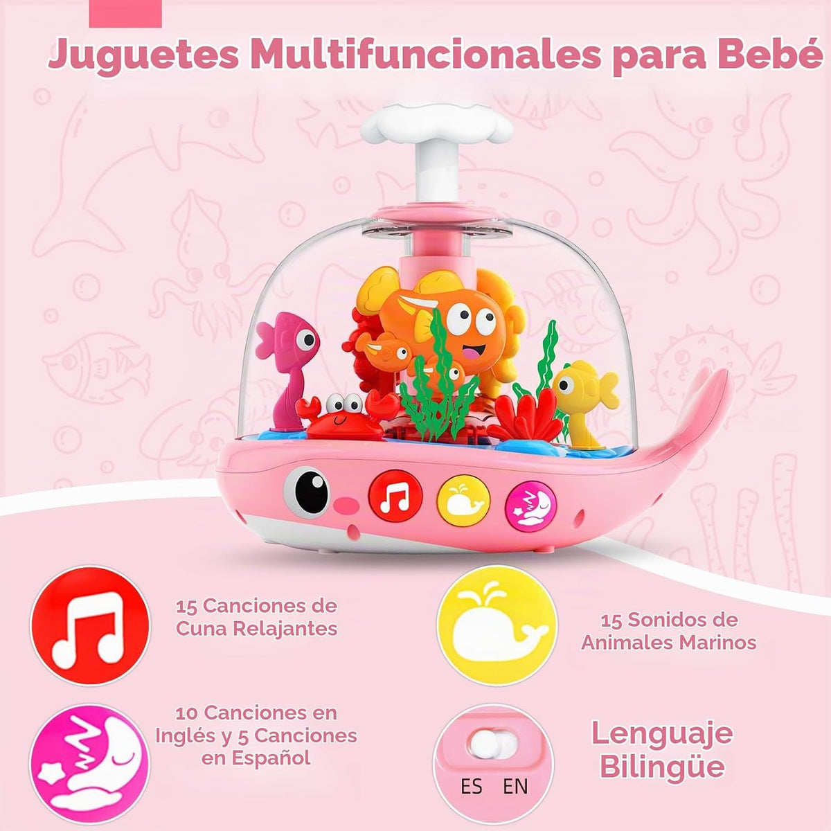 Juguetes para bebé niña de 6 a 12 meses: Juguete musical iluminado...
