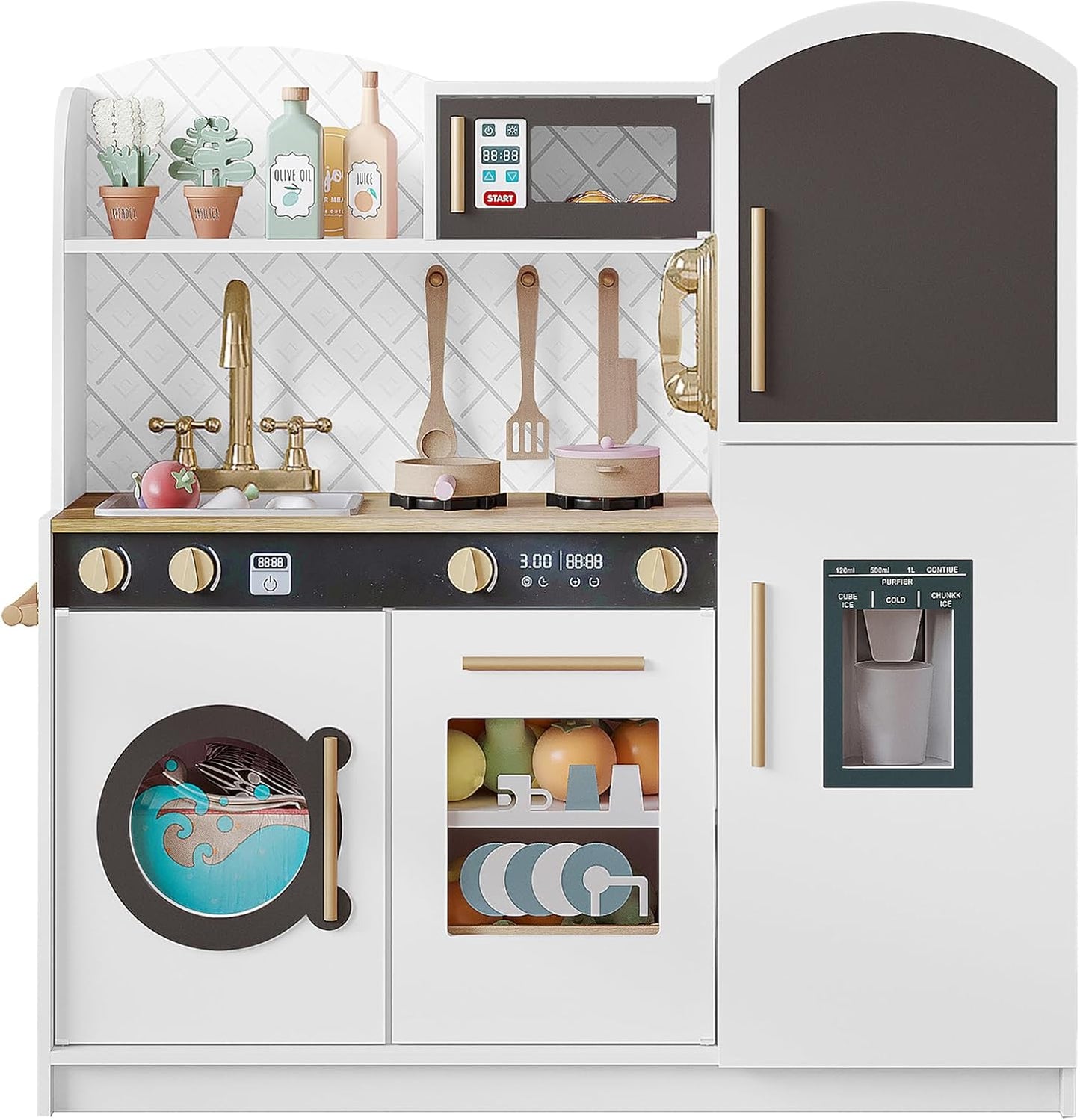 Treocho Cocina de Juguete para Niños, Juego de Cocina de Madera par...