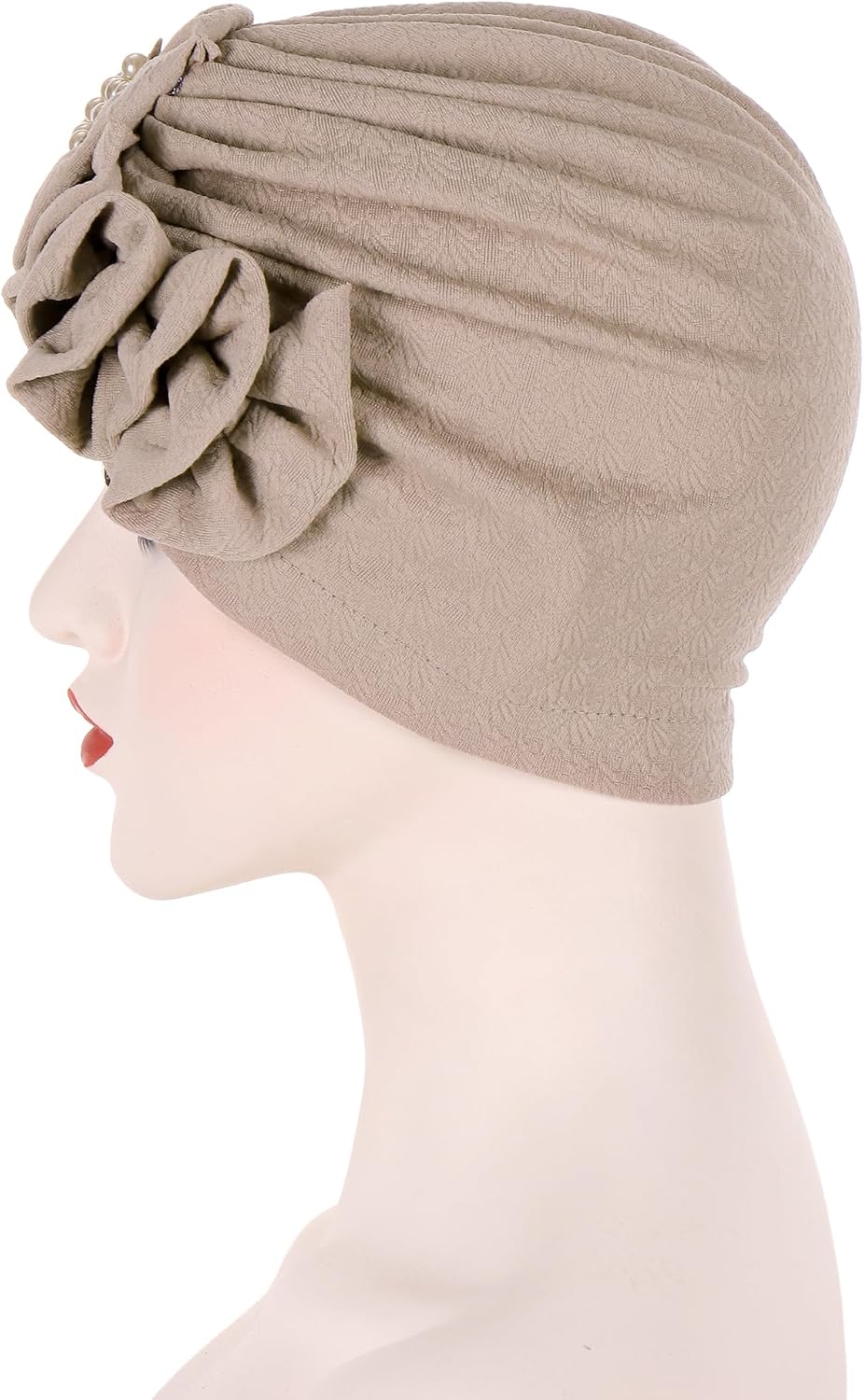 YYAOJHAO Gorros de flores turbantes para mujer, con cuentas elástic...
