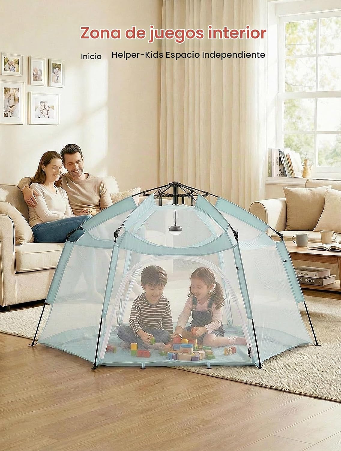 Porayhut Tienda de campaña grande desplegable para niños, casa de j...
