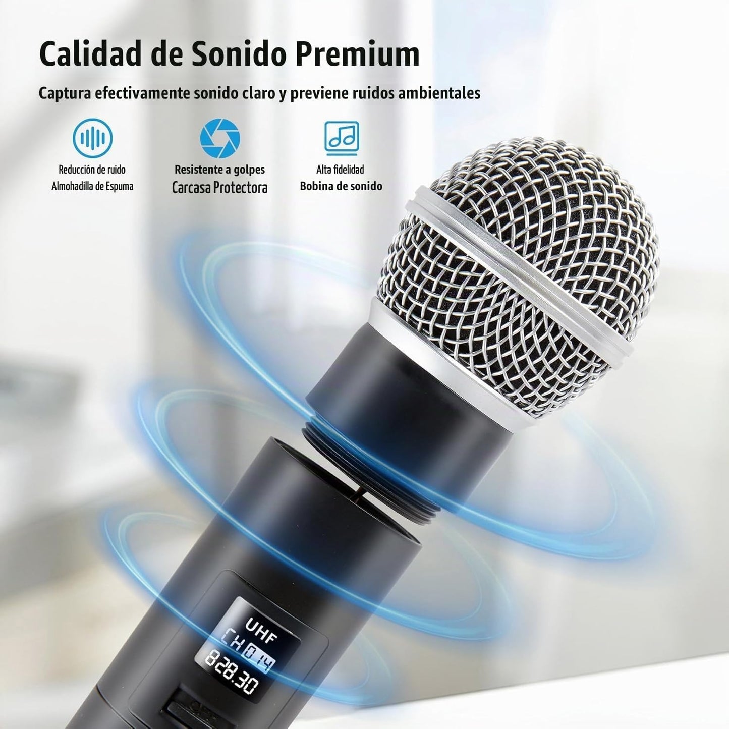 RXSKERTL Micrófono inalámbrico profesional para cantar, micrófono d...