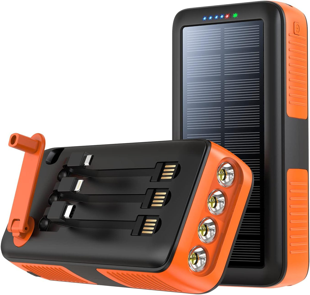 boogostore Cargador solar de 27000 mAh, cargador portátil con 4 sal...