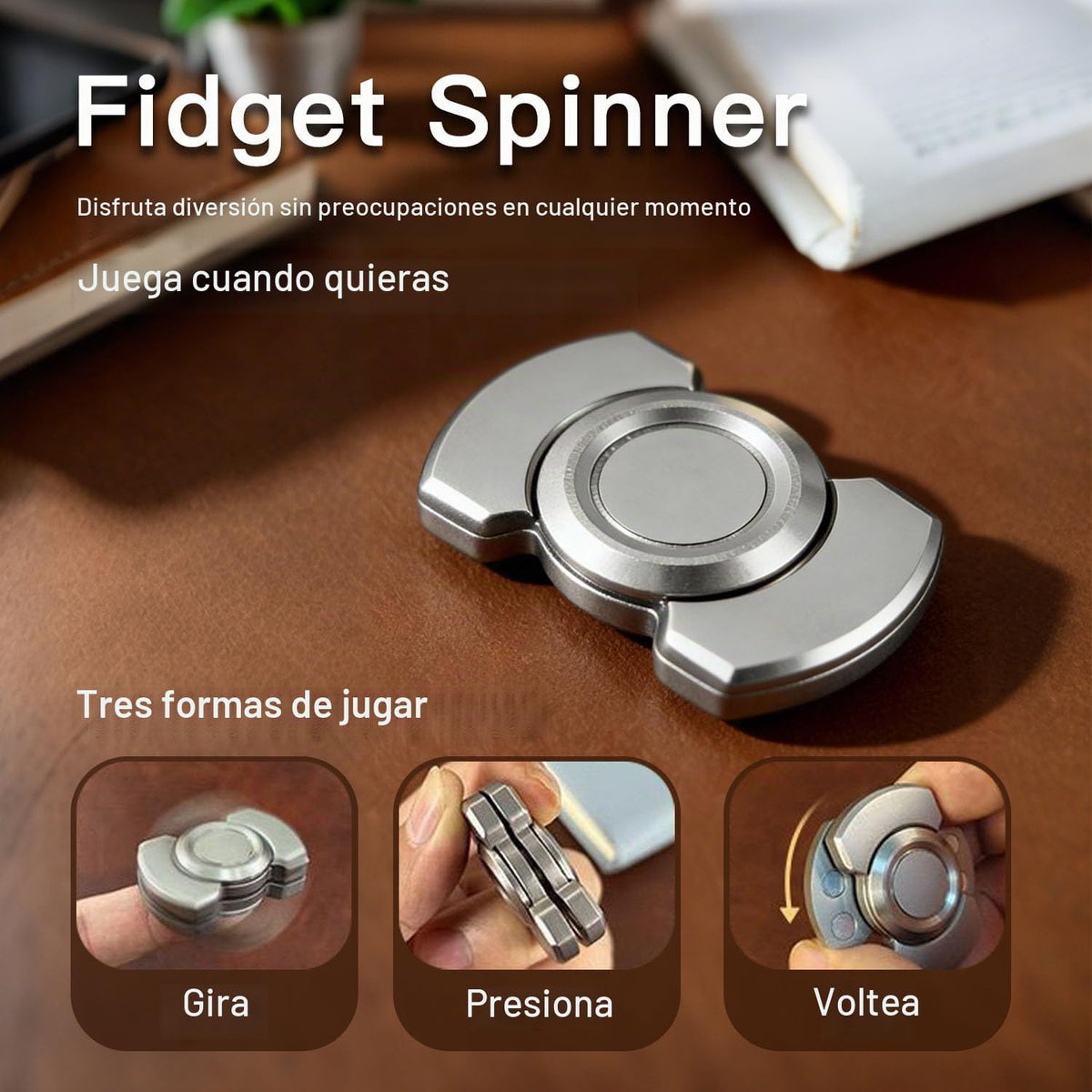 Paquete de 6 juguetes antiestrés EDC de metal plateado, genial jugu...