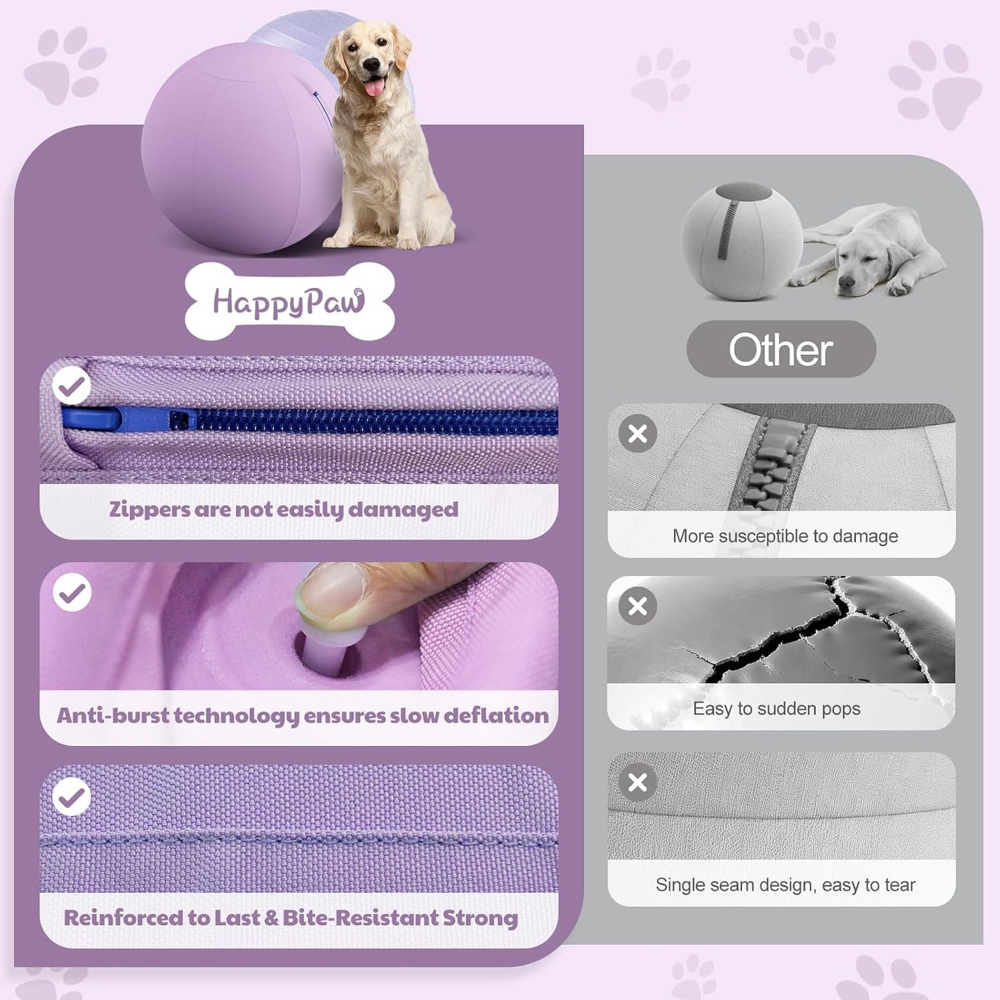 Happypaw 3.0 Upgrade - Pelota de pastoreo de 18 pulgadas para perro...