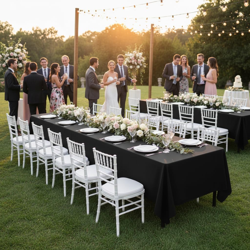 Sancua Paquete de 6 manteles rectangulares, tela de poliéster para...