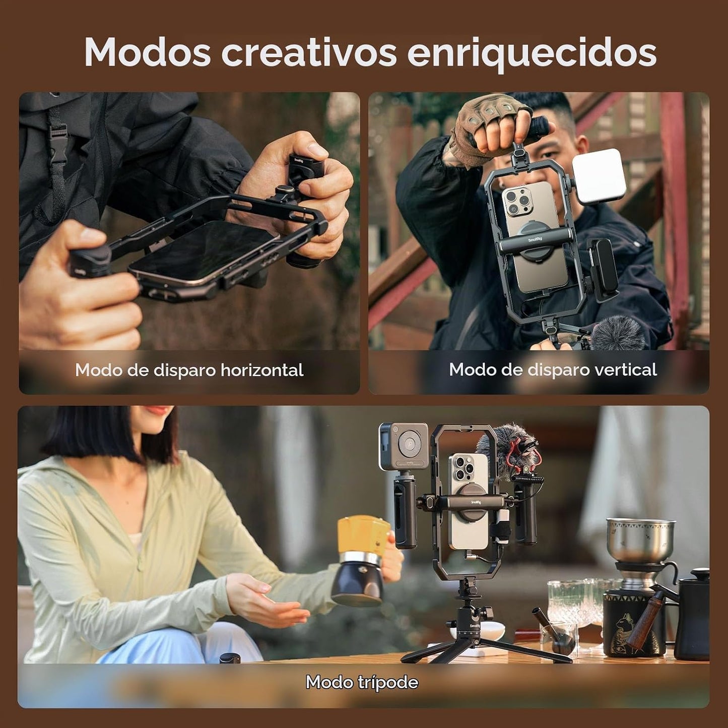 SmallRig Kit Básico de Jaula de Teléfono de Liberación Rápida Unive...