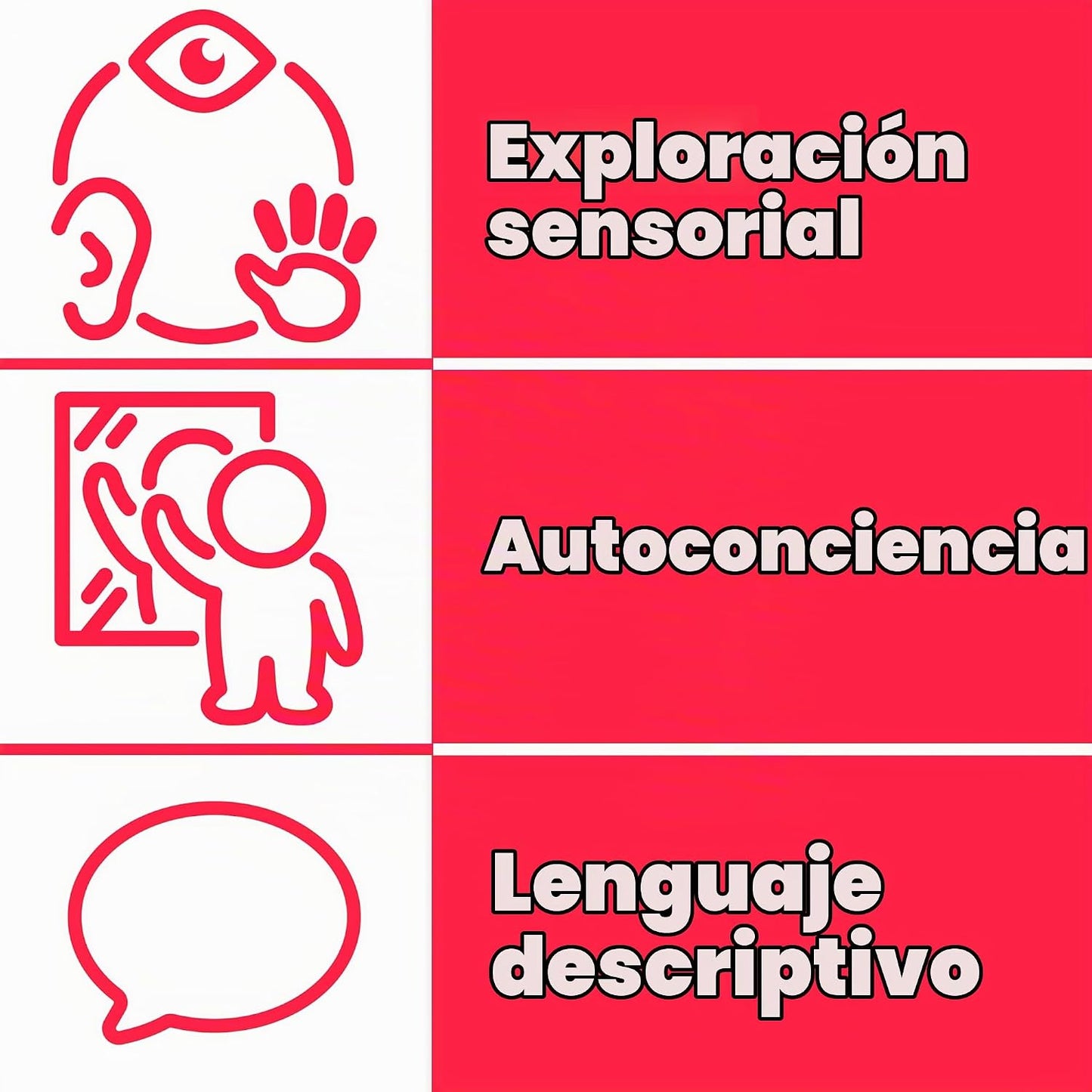 Spark &amp; Wow Espejo sensorial de pared para niños pequeños, gran...