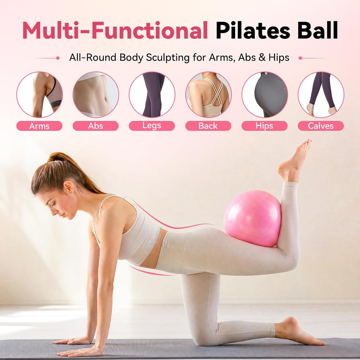 POVAVCX Kit de pilates en casa de 24 piezas para mujer, equipo de p...