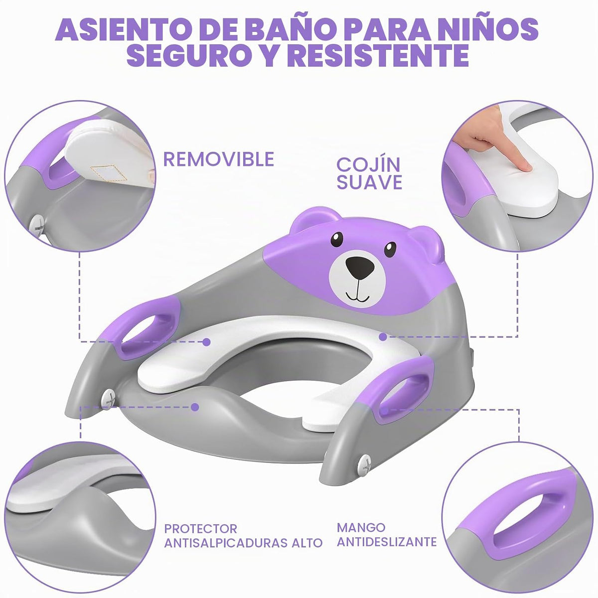 Inodoro de entrenamiento para ir al baño para niños pequeños, asien...
