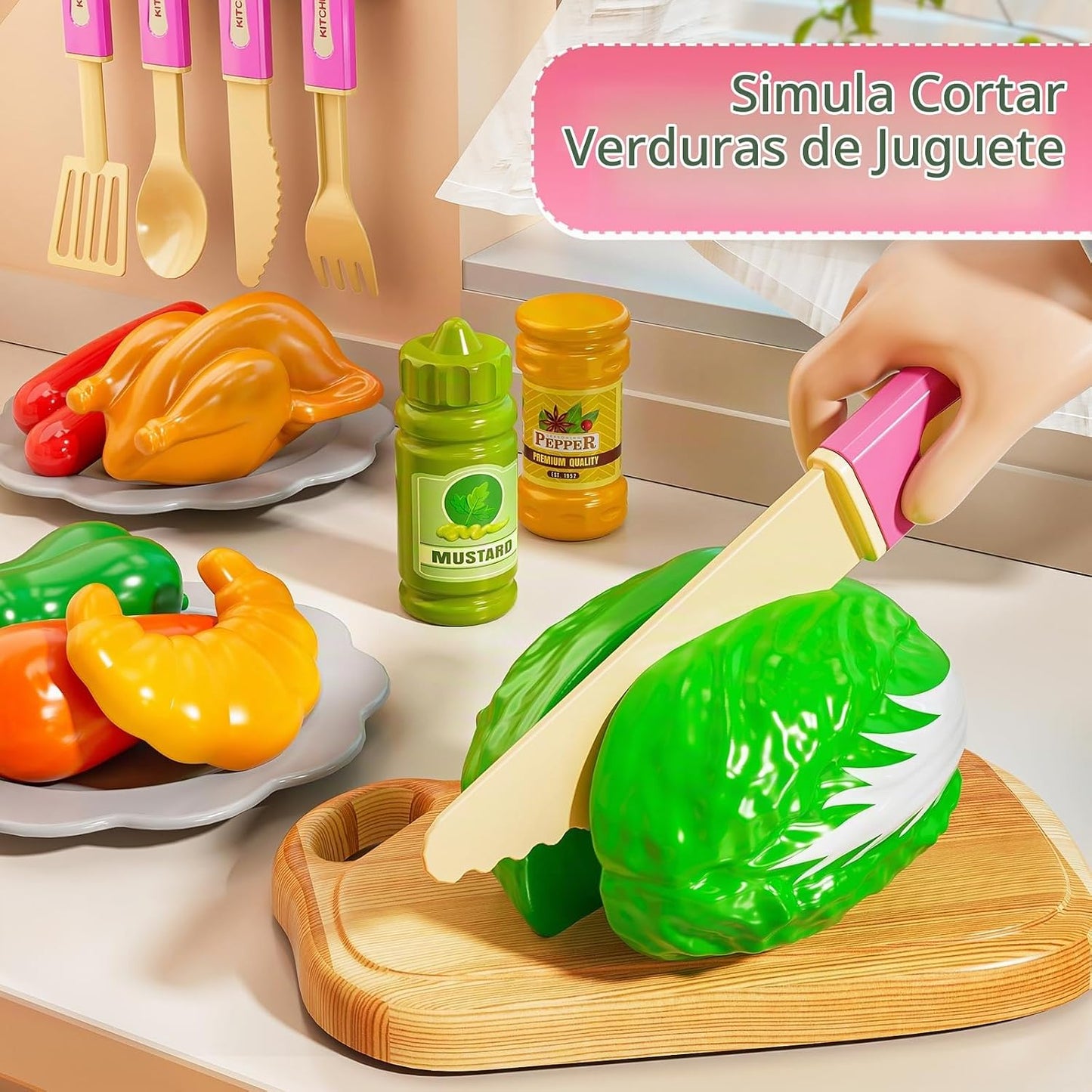 MSKOLER Juego de cocina para niñas, juguetes de cocina para niñas d...