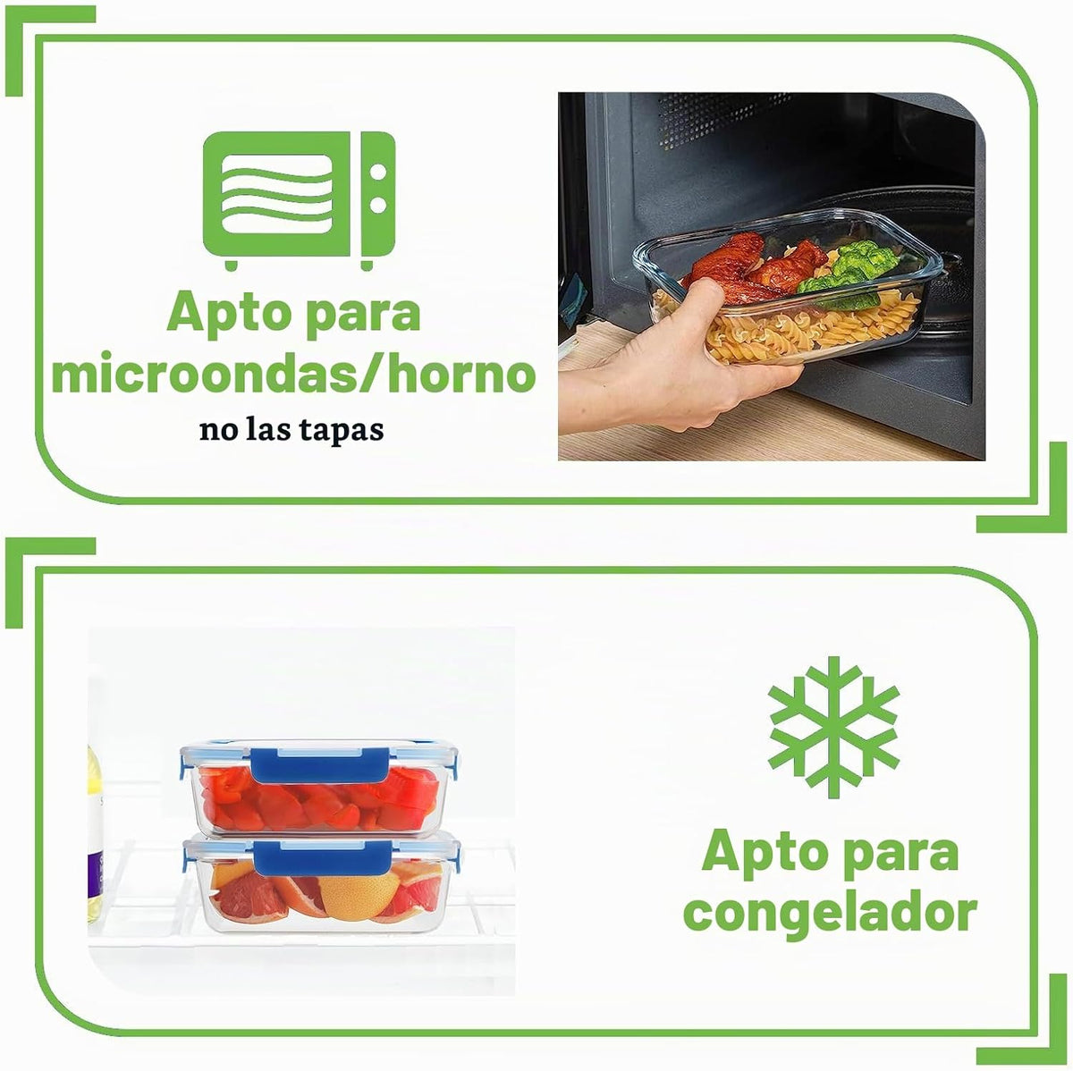Paquete de 10 recipientes de vidrio borosilicato para preparación d...