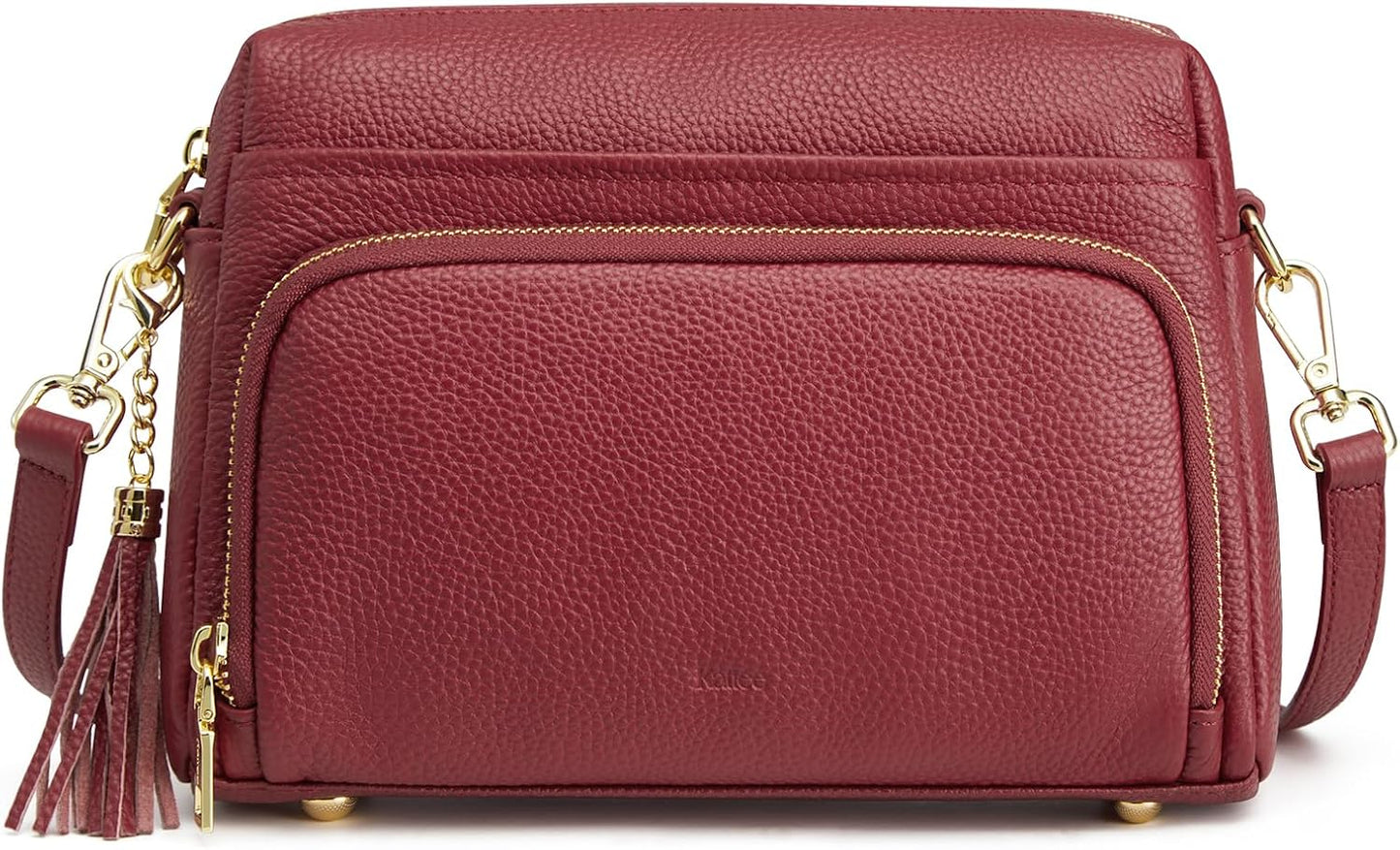 Kattee Bolso cruzado de cuero para mujer, pequeño, antirrobo, con c...