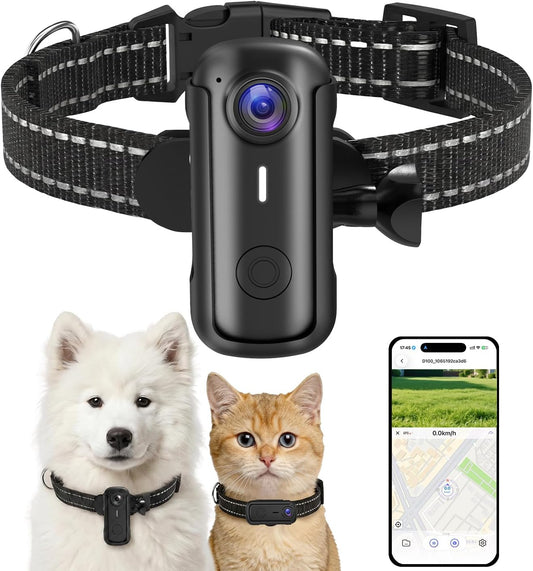 Collar de cámara para gatos con aplicación de teléfono y grabación...