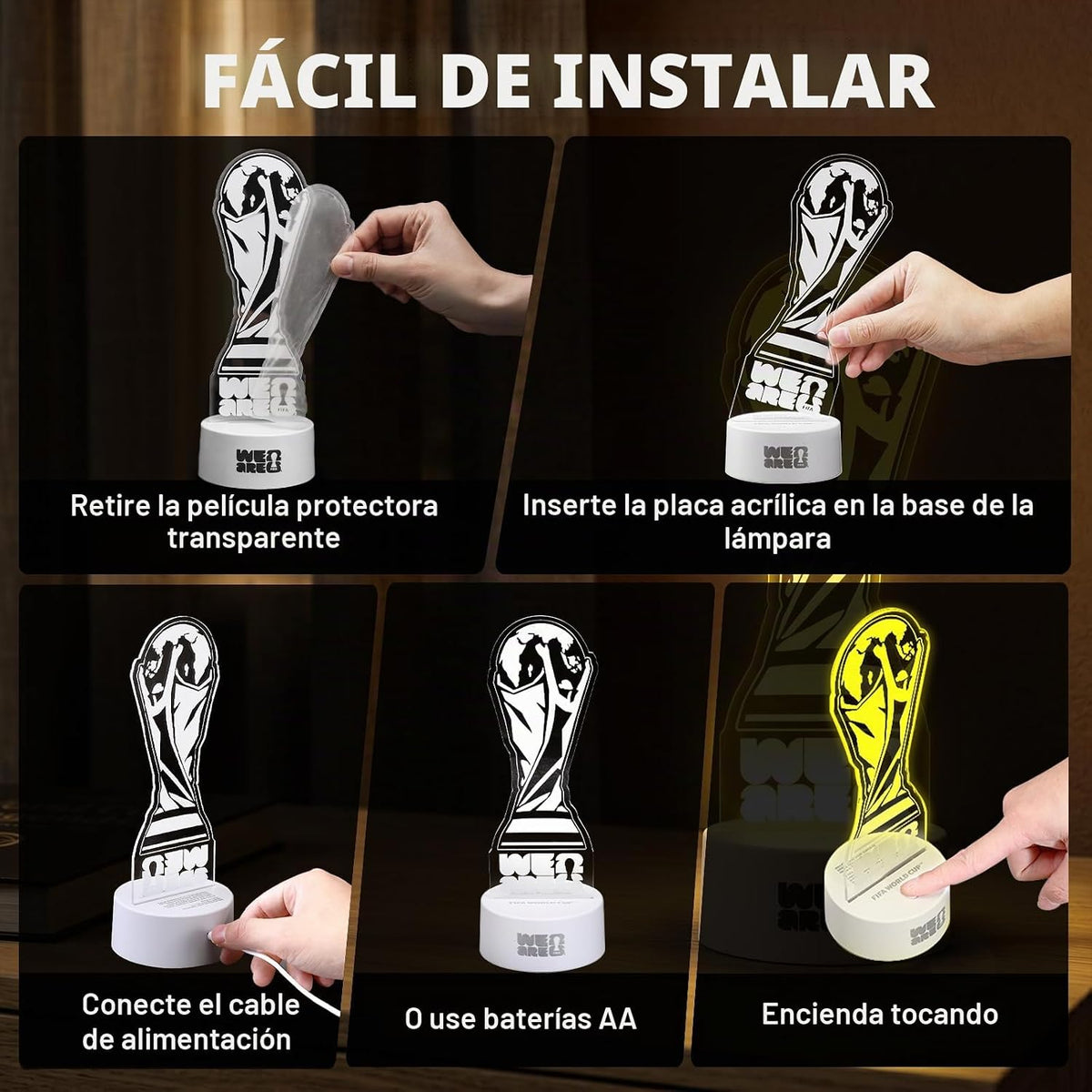 MESUCA - Lámpara LED de acrílico para decoración y recuerdo de la C...