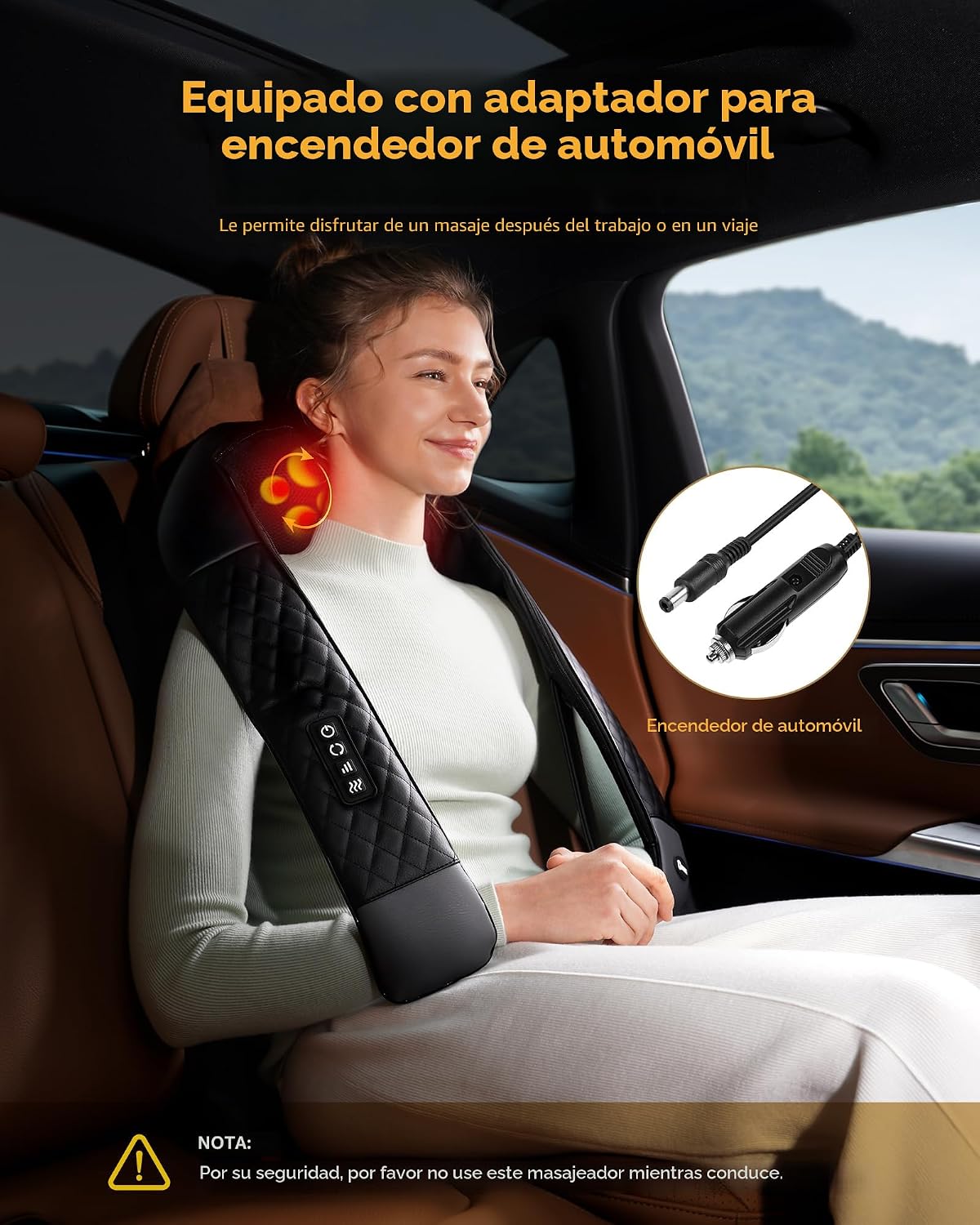 Masajeador de cuello con calor, masajeador de cuello para aliviar e...