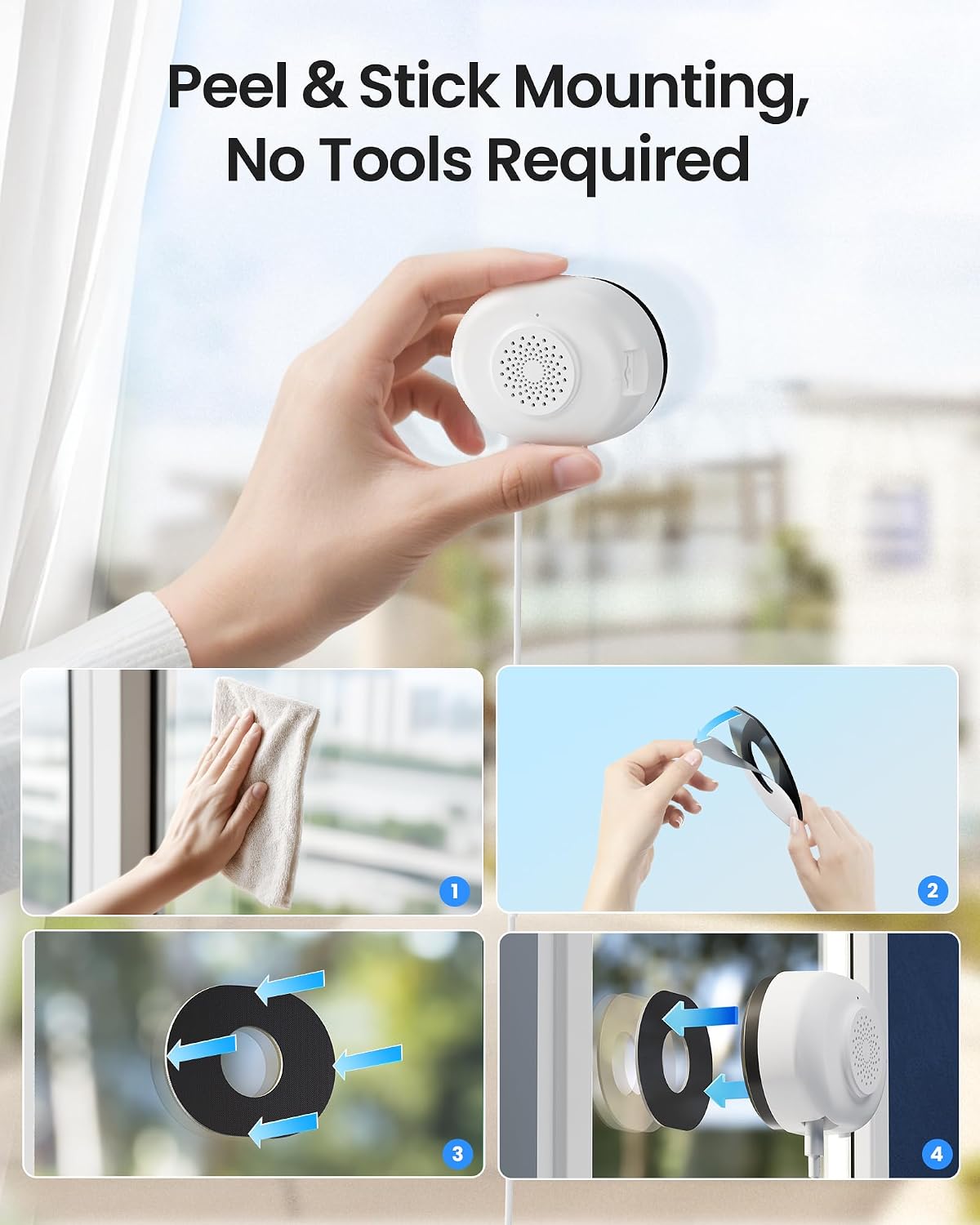 ZOSI 4 x C680 2K Cámara de seguridad para ventanas con visión noctu...