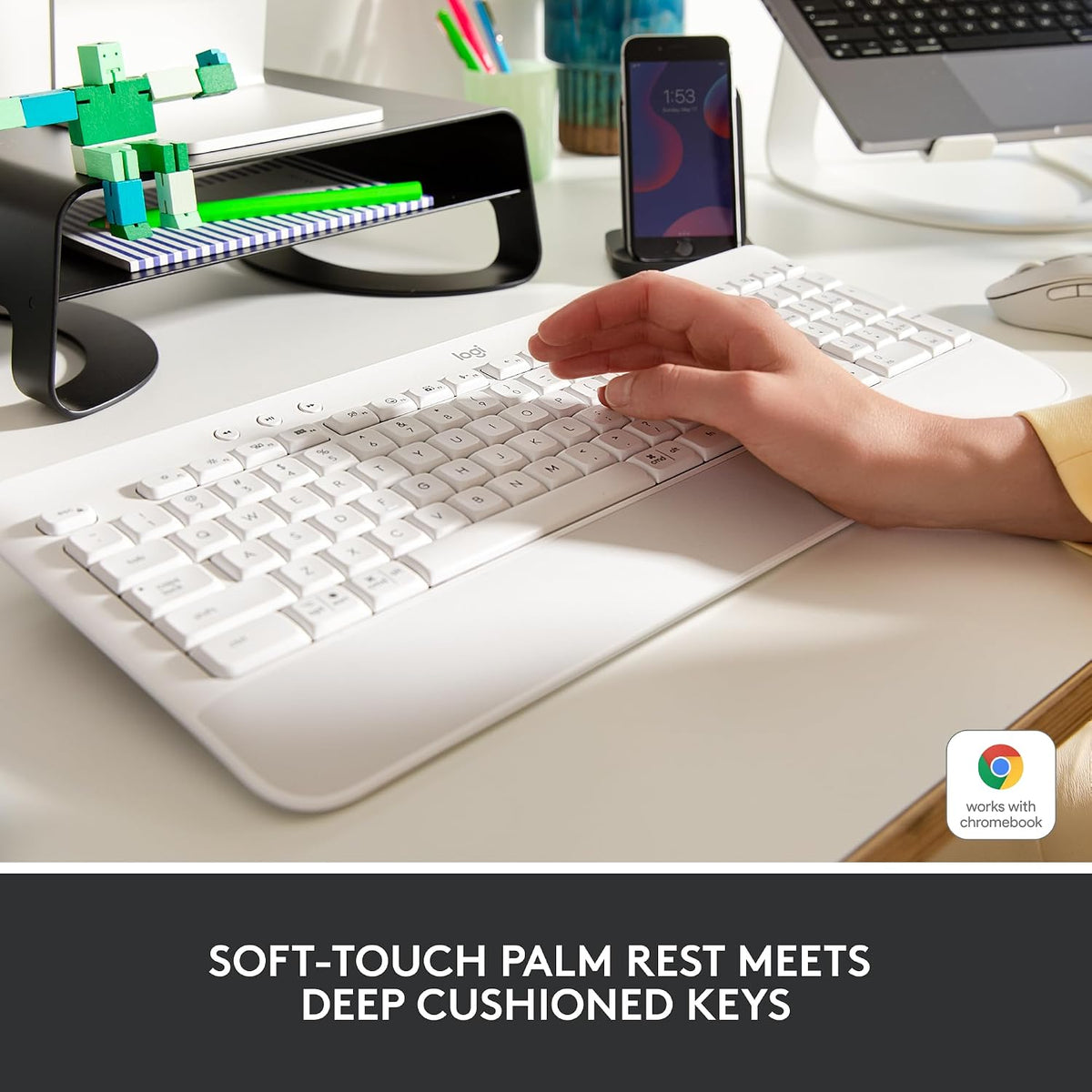 Logitech Teclado inalámbrico Signature K650 Comfort de tamaño compl...