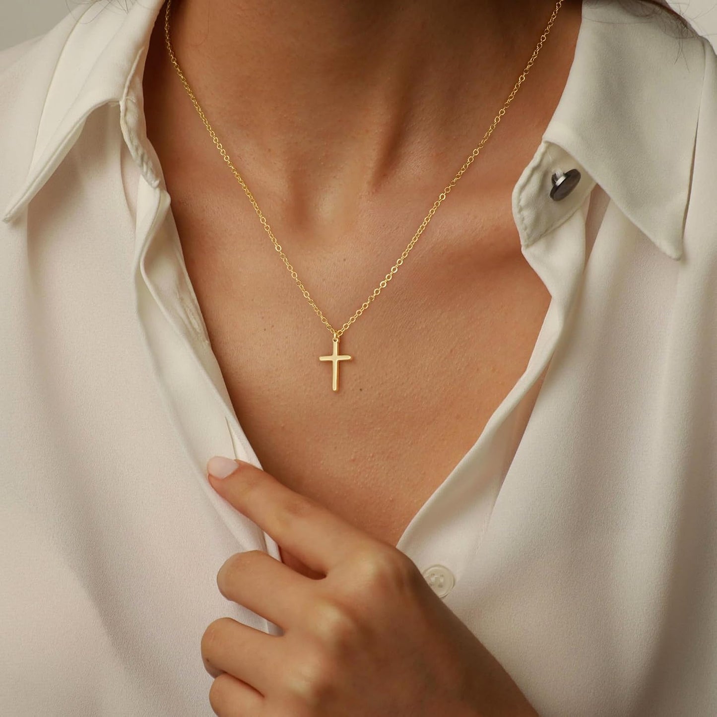 Turandoss Collar de Cruz de Oro para Mujeres - Delicado Collar de C...