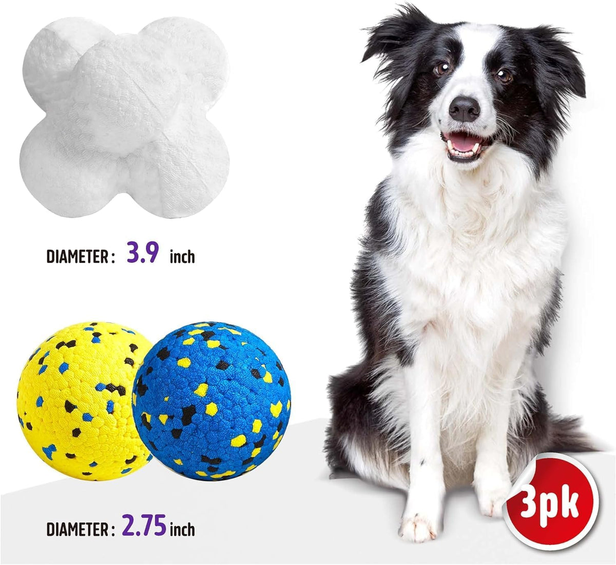 Kimee Pelotas para Perros de 3.9'' Pelotas de Tenis para Ma...