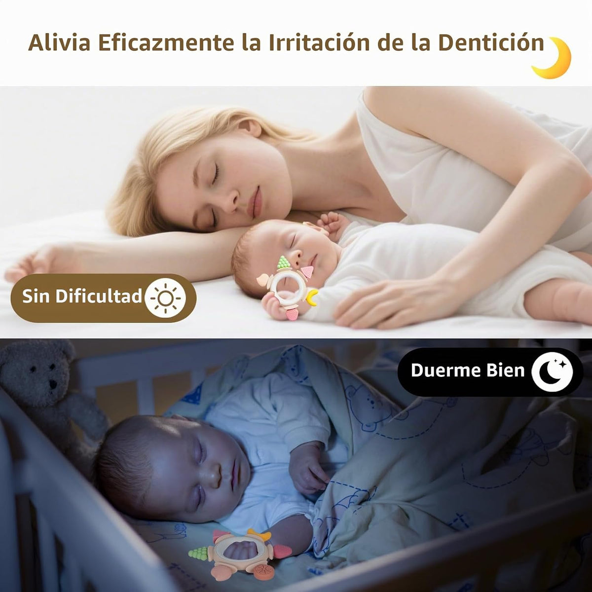 Mordedores de silicona Hooku para bebés de 6 a 12 meses, juguetes d...