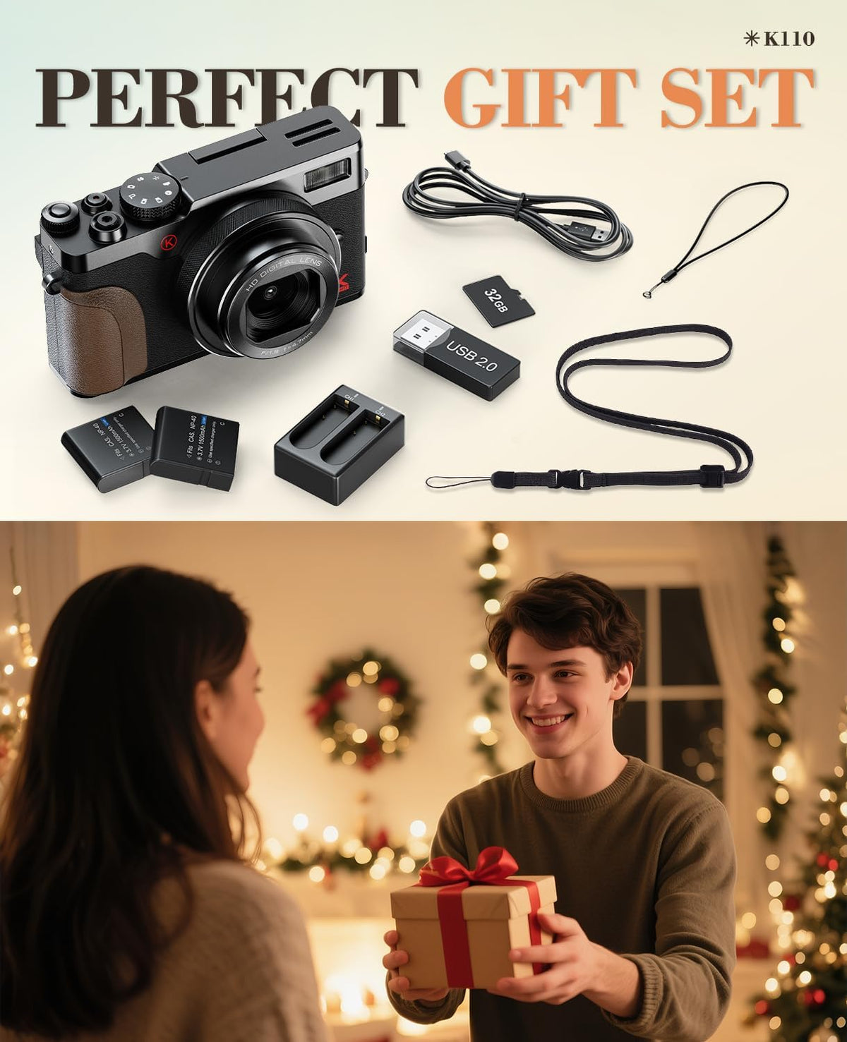 Cámara digital True 5K 64MP para fotografía (negra) | Zoom 18X de e...