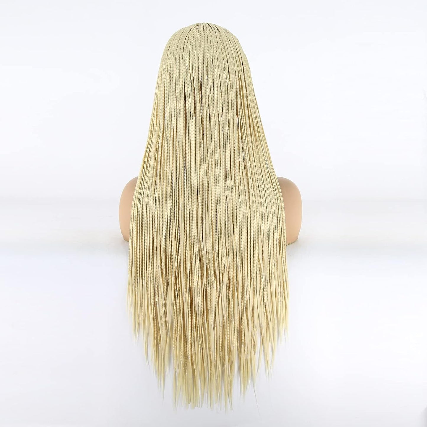 BTWTRY Peluca rubia #613 con encaje frontal sintético micro trenzad...