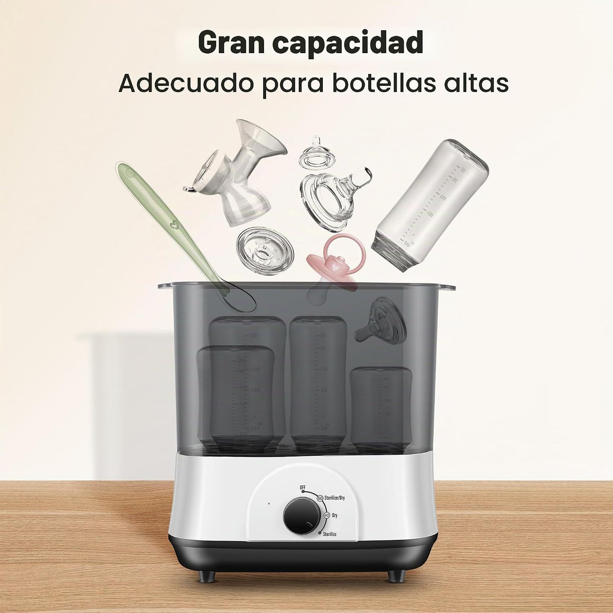 AMZBABYCHEF Vaporizador de biberones, vaporizador y secadora de bot...