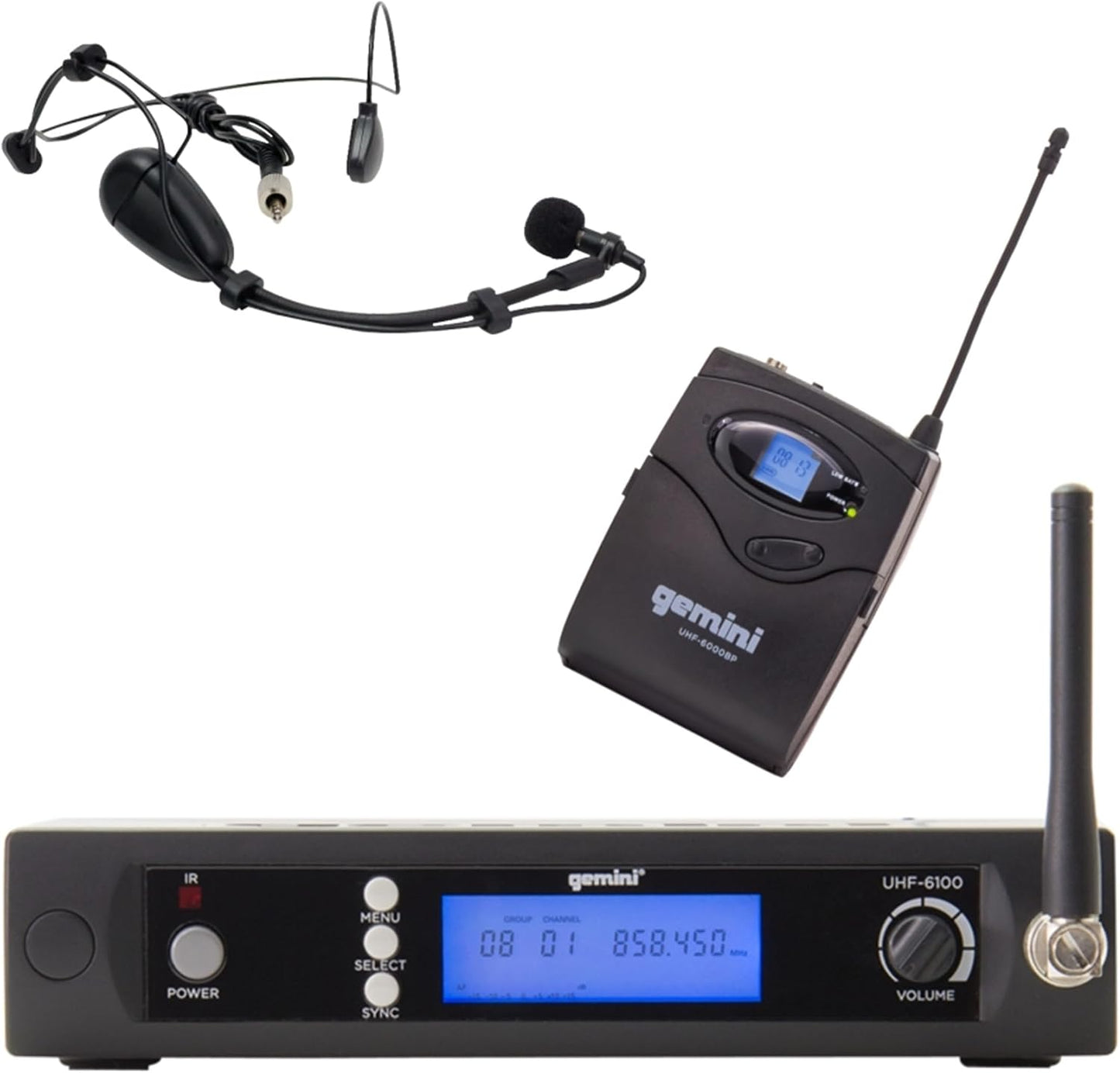 Gemini Auriculares inalámbricos UHF y sistema de micrófono Lavalier...