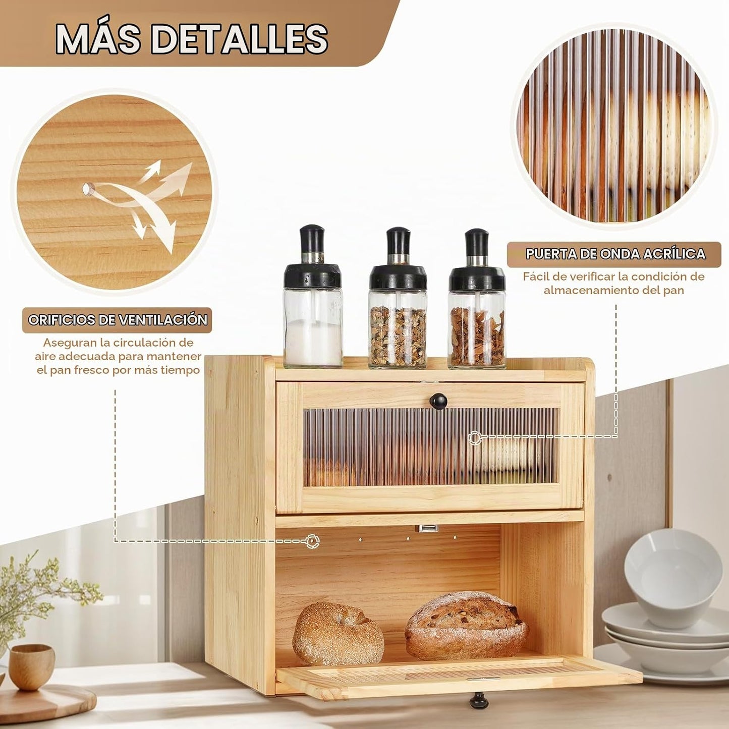 Sunhoo Panera para Encimera de Cocina Contenedor de Almacenamiento...