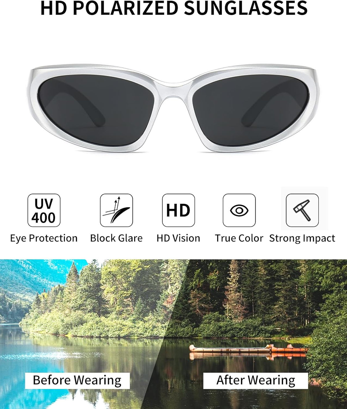 SOAR&amp;EAGLE Y2K - Paquete de 3 lentes de sol polarizados envolve...