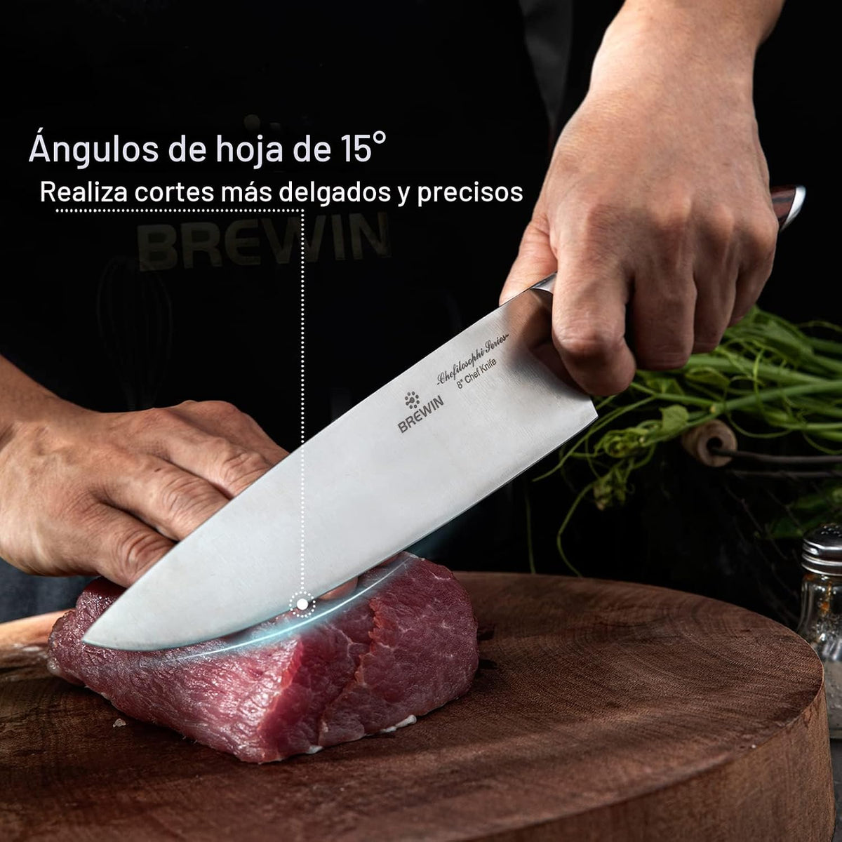 Brewin CHEFILOSOPHI - Juego de 5 cuchillos de chef japoneses con el...