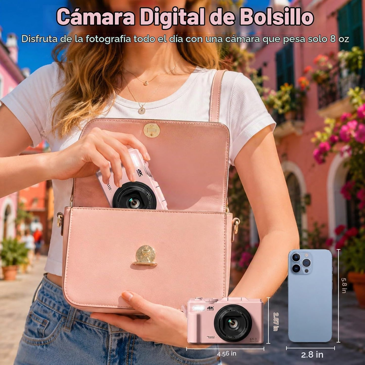 Cámara digital 4K para fotografía, cámara Vlogging de 64MP con pant...