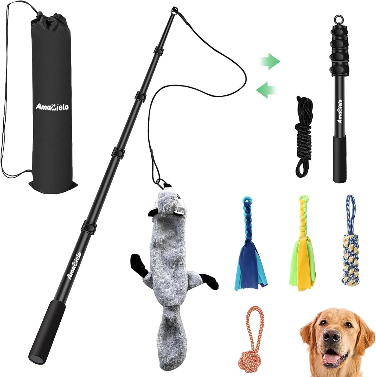 AmaCielo Palo de Flirt para Perros, Juguetes Interactivos de Tira y...