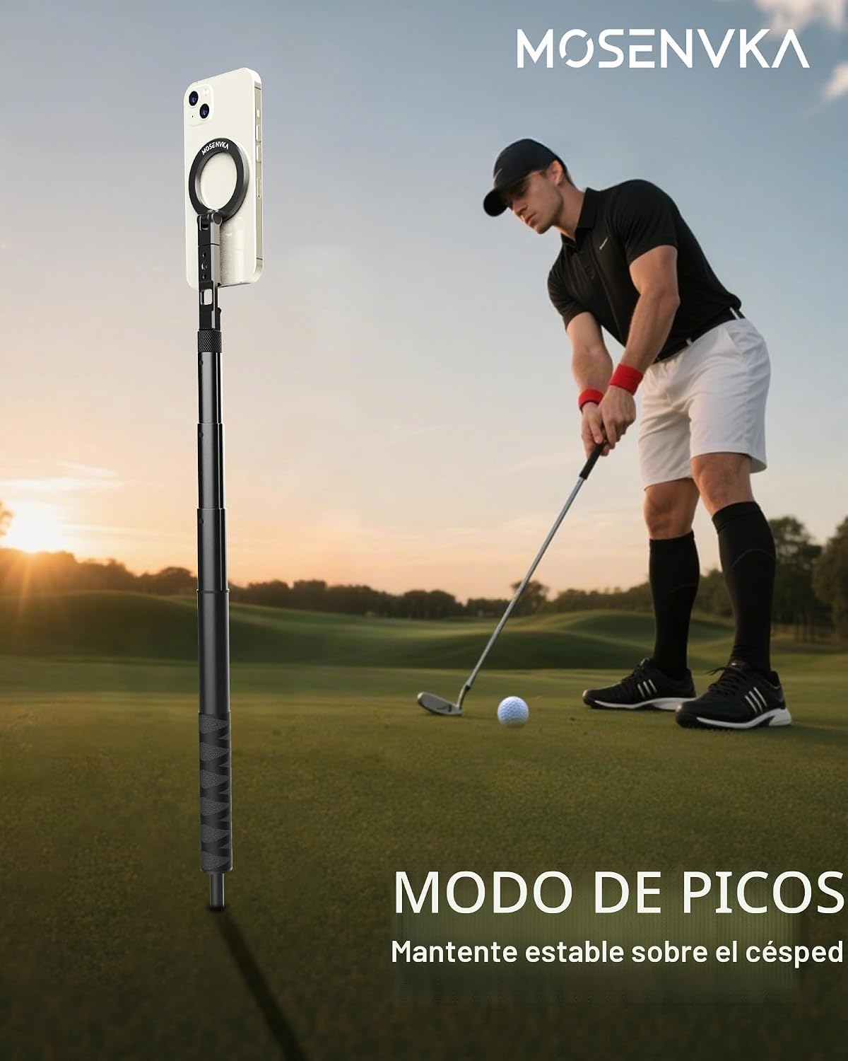 MOSENVKA Trípode de golf y monopié magnético para teléfono, trípode...
