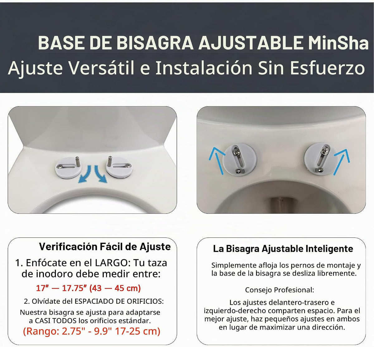 MinShaToilet Asiento de cierre suave con liberación rápida fácil de...