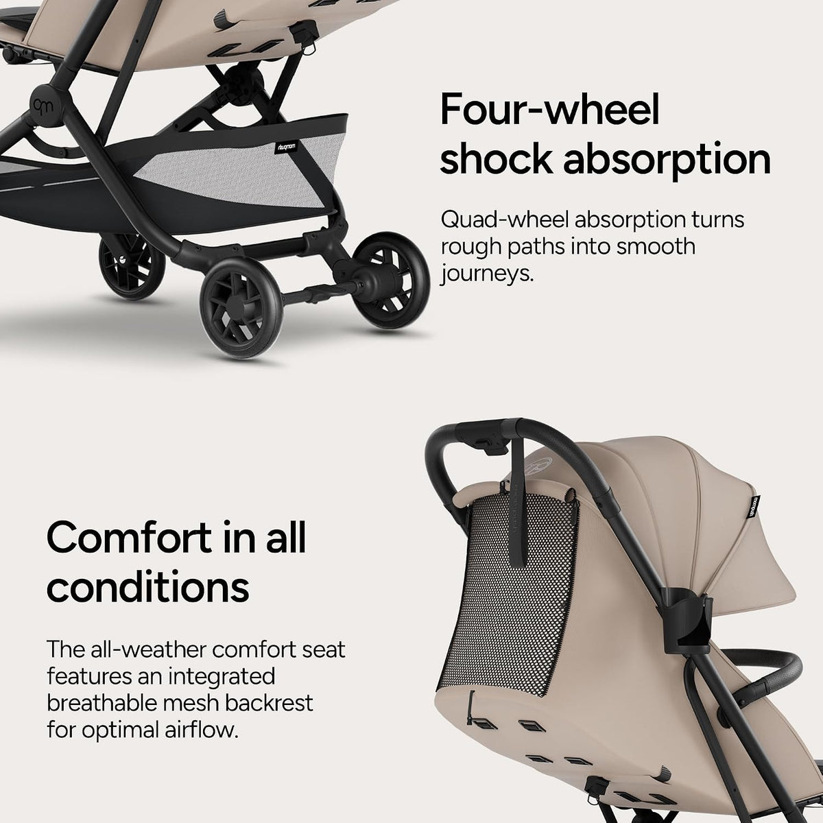 Mompush Velo - Cochecito de viaje compacto plegable con una sola ma...