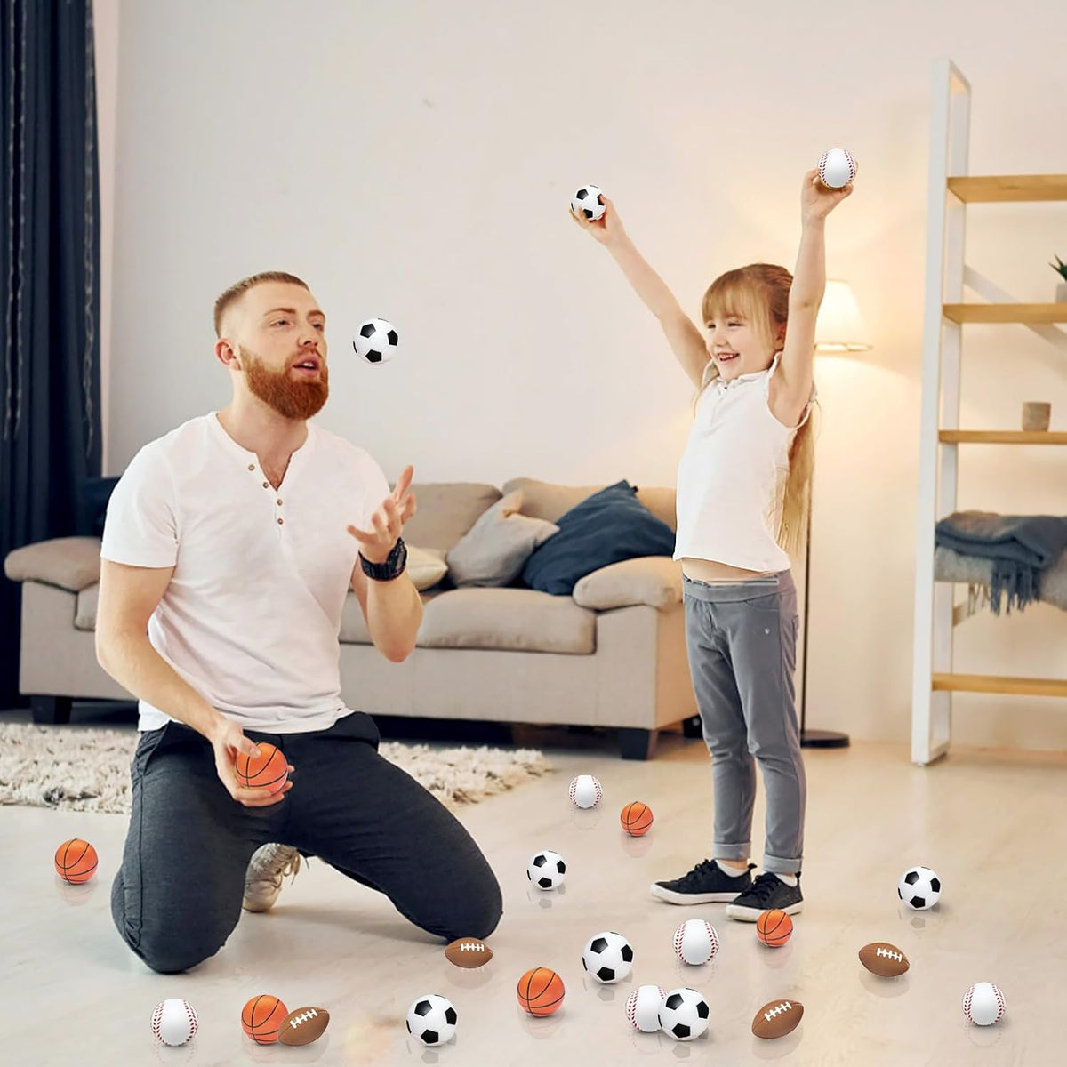 60 pelotas deportivas de estrés para niños, mini pelotas de fútbol,...