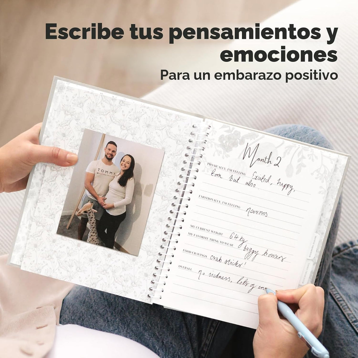 Diario de embarazo, anuncios de embarazo, libro de tapa dura de 80...