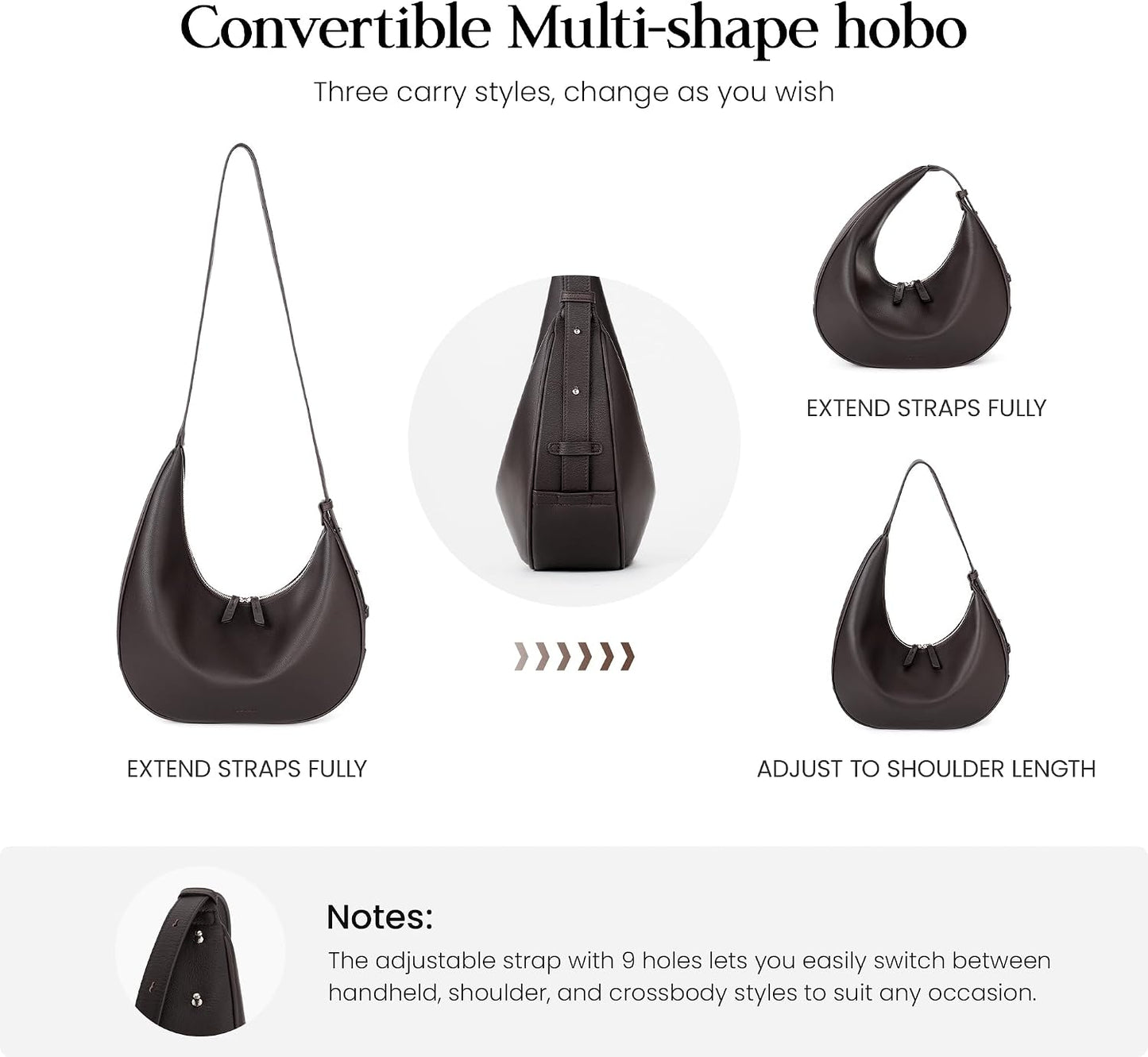 befen Bolsos estilo hobo de cuero genuino para mujer, bolsos cruzad...