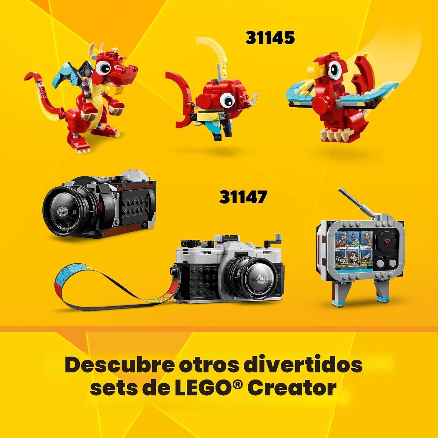 LEGO Creator 3 en 1 Camión de Plataforma Plana con Juguete de Helic...