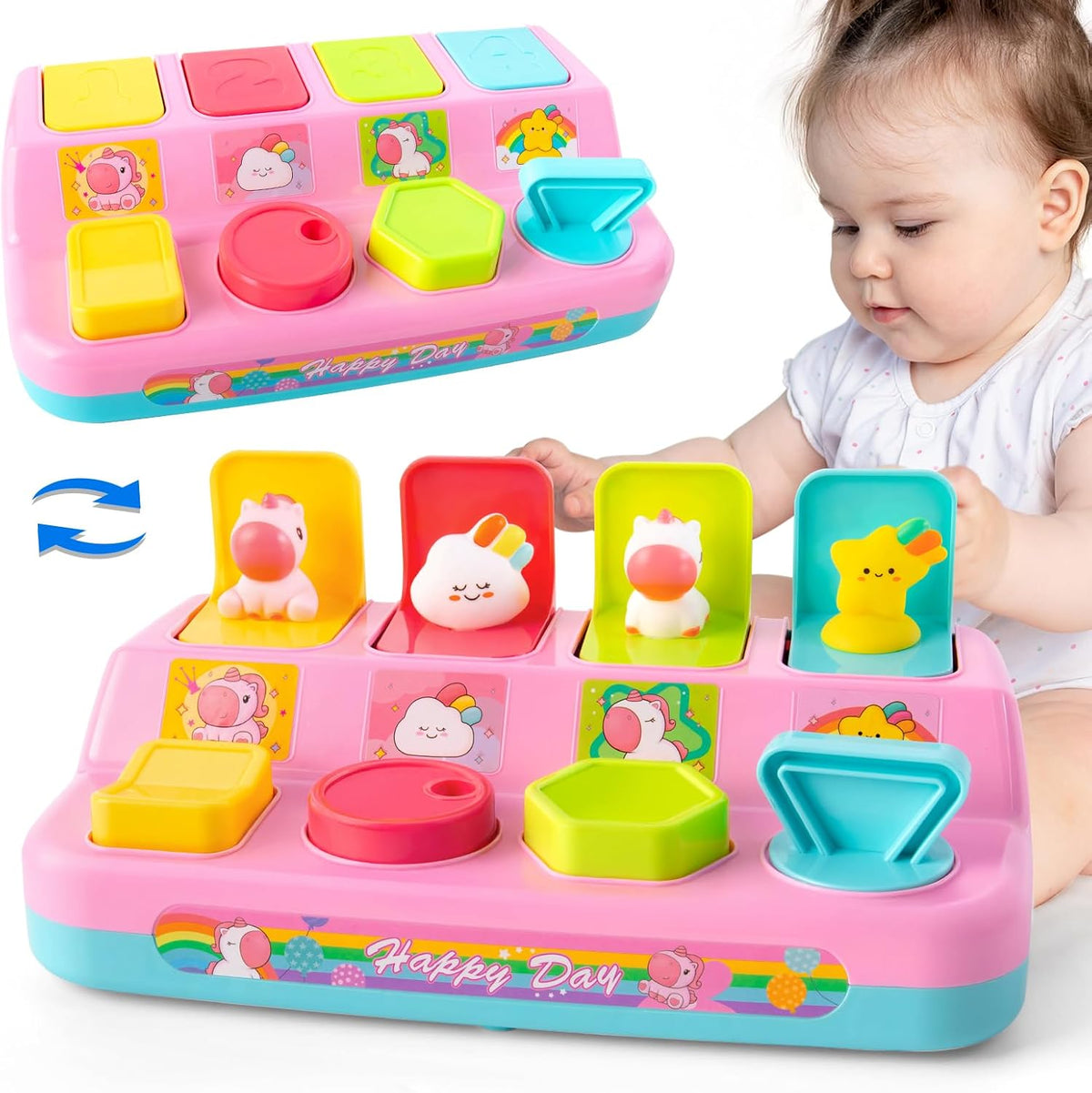 Tovol Zerky Montessori Pop Up Causa &amp; Effect Juguete para niños...