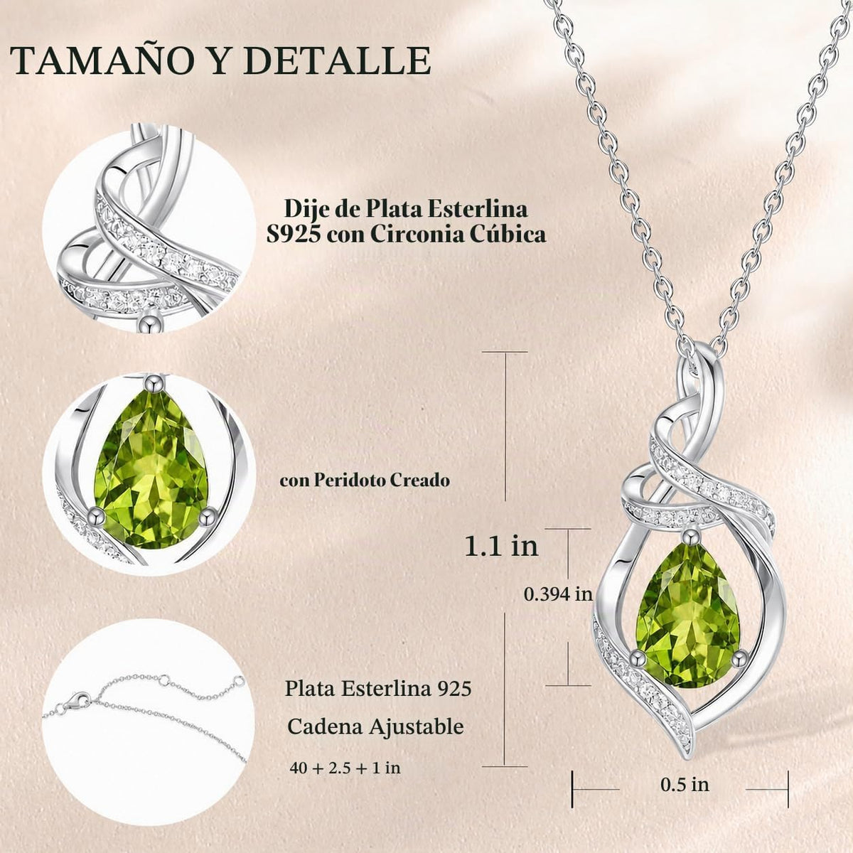 FANCIME Collar con piedra natal para mujer con colgante de lágrima...