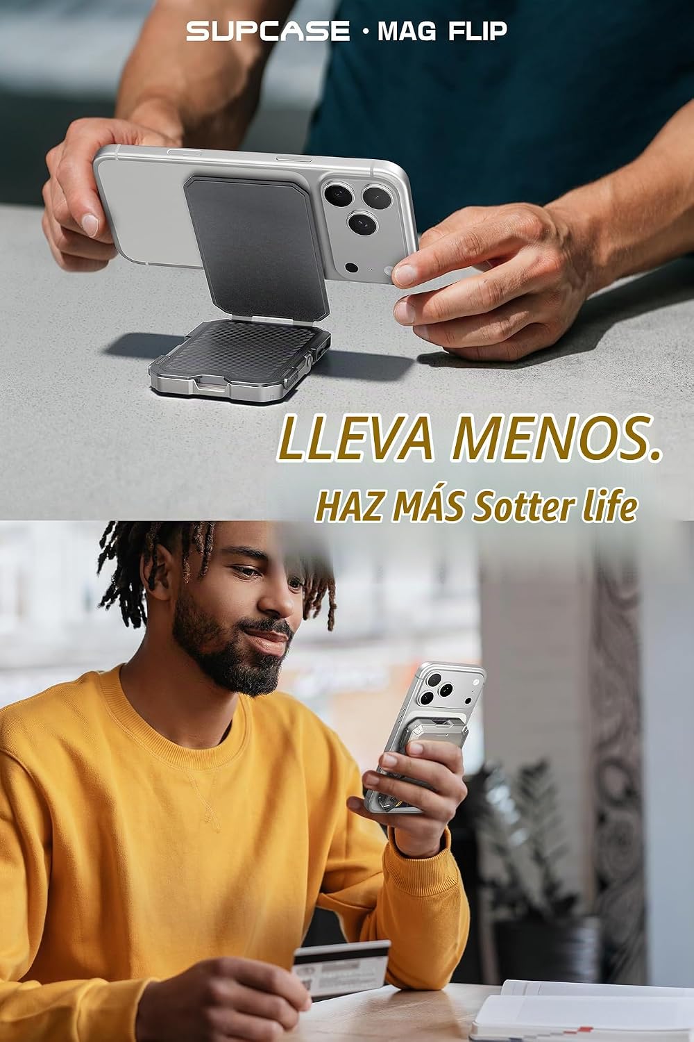 SUPCASE para cartera MagSafe con soporte, cartera magnética para ho...