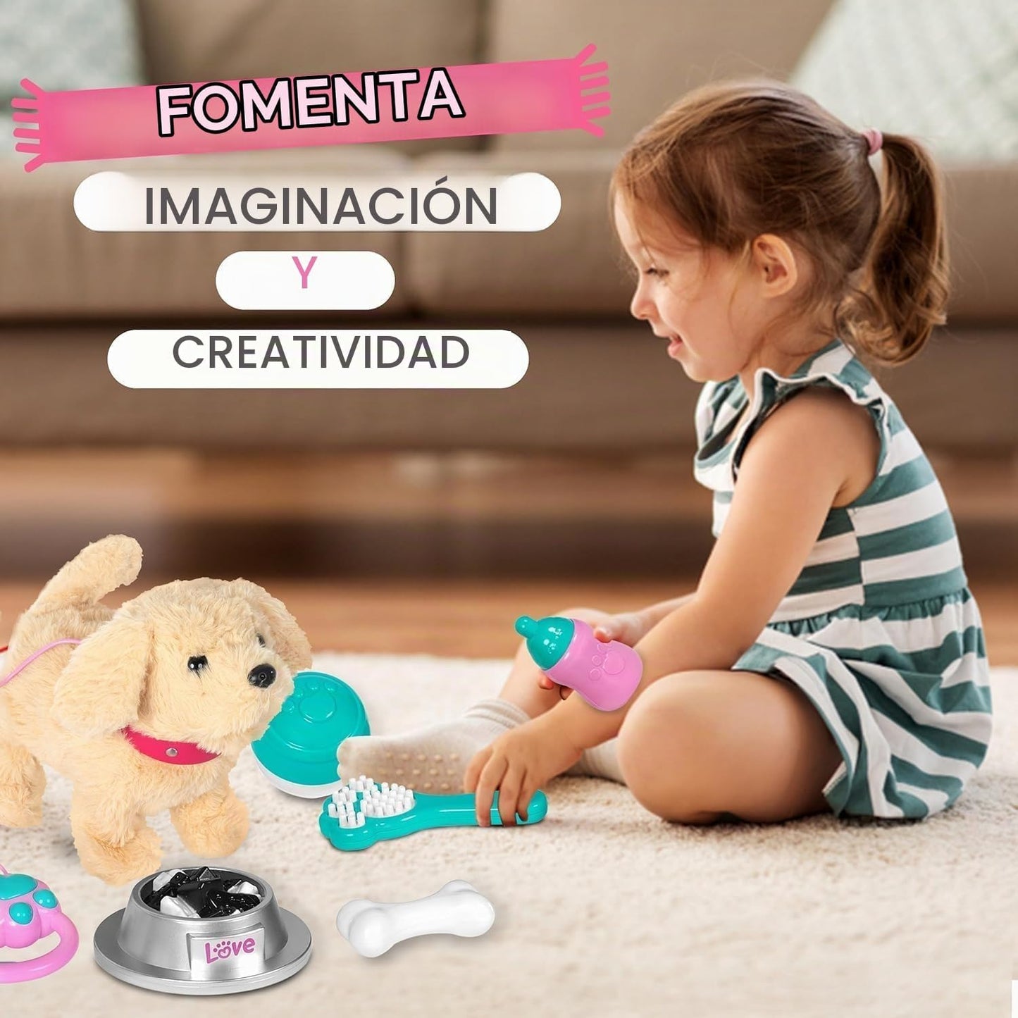 fash n kolor Cachorro Electrónico de Peluche Perro Caminante que La...