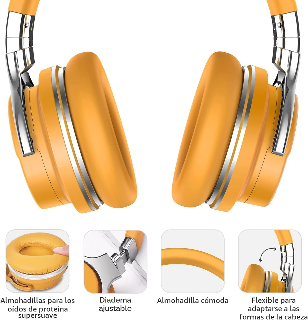 Silensys E7 - Auriculares Bluetooth con cancelación activa de ruido...