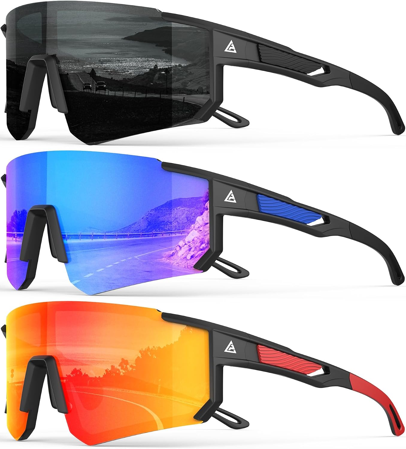 QALLY Gafas de sol deportivas polarizadas para hombres y mujeres, p...
