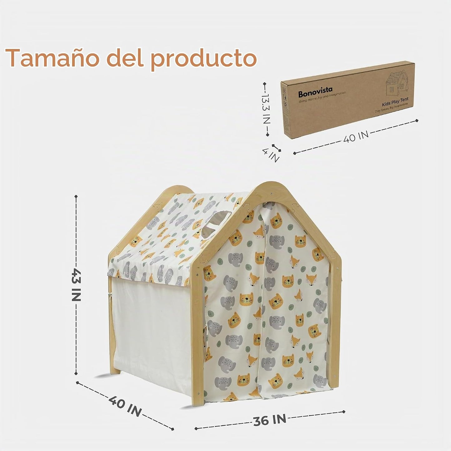 Tienda de juegos de madera para niños, casa de juegos de lona inter...